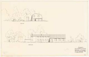 Gemeindehaus Berlin-Britz: Ansichten Nordost und Südost 1:100