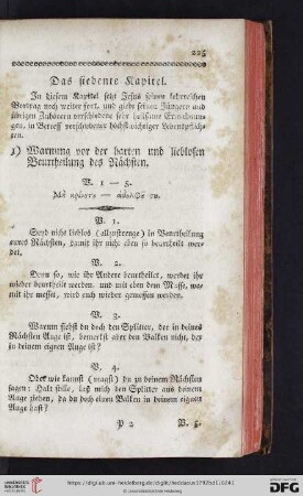 Das siebente Kapitel