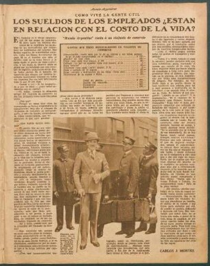 Los sueldos de los empleados ¿Estan en relación con el costo de la vida? : Como vive la gente útil