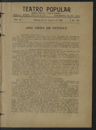 Una obra de verdad