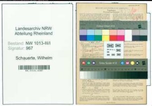 Entnazifizierung Wilhelm Schauerte , geb. 15.05.1894 (Kaufmaennischer Angestellter)