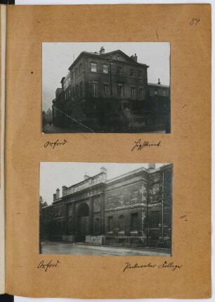 Wohnhaus High Street, Oxford. College, Oxford: Ansichten (aus: Skizzen- und Fotoalbum 26)
