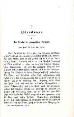 1-49 Zur Abfolge der evangelischen Geschichte