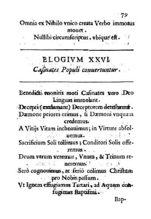 Elogivm XXVI. Casinates Populi conuertuntur.