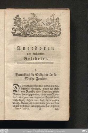 Anecdoten von berühmten Gelehrten.