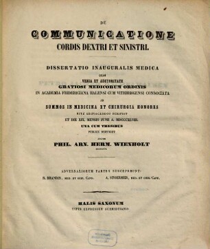 De communicatione cordis dextri et sinistri