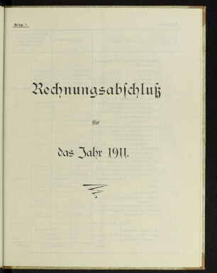Rechnungsabschluß für das Jahr 1911.