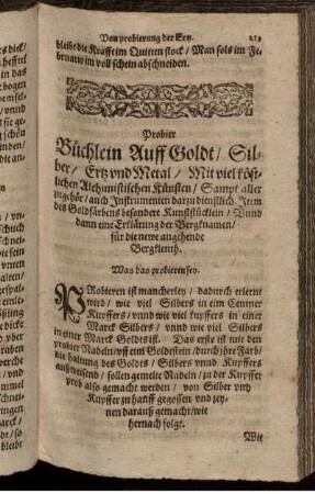 Was das probieren sey. Probier Nadel auff Silber ...