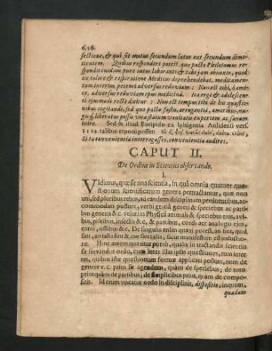Caput II. De Ordine in Scientiis observando.