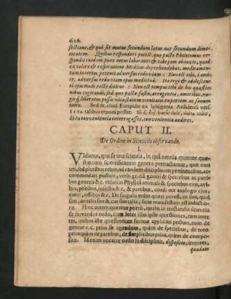 Caput II. De Ordine in Scientiis observando.