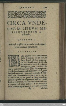 Circa Undecimum Librum Metaphysicorum Aristotelis