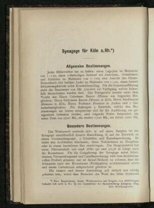 Synagoge für Köln a./Rh.
