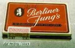 Pappschachtel für "Berlinr Jungs 10 ZIGARILLOS FEIN UND LEICHT"