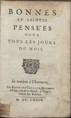 Bonnes et saintes pensées pour tous les jours du mois