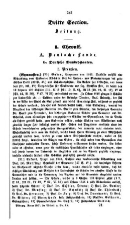 Chronik : dritte Section