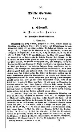 Chronik : dritte Section