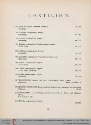 Textilien (Nr. 202-215)