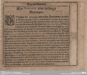 Die Petitiones oder bedingte Satzungen.