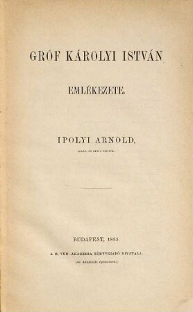 Grof Károlyi István emlékezete