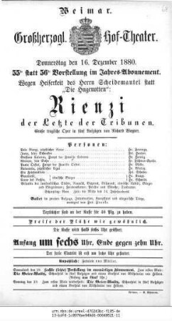 Rienzi der Letzte der Tribunen