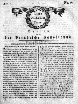 No. 87., 30sten October 1810