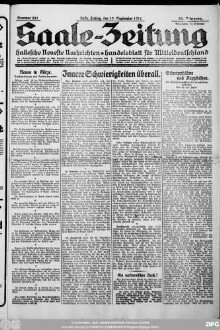 Saale-Zeitung : allgemeine Zeitung für Mitteldeutschland ; Hallesche neueste Nachrichten