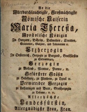 Verzeichniß Der gefangenen Christen, welche die, In gesammten Kaiserlich-Königlichen Erb-Landen, Des Durchlauchtigsten Erzhauses von Oesterreich, Errichtete Josephinische Provinz Des Barfüsser-Ordens der Allerheiligsten Dreyfaltigkeit von Erlösung der gefangenen Christen, Vom Jahre 1773. bis zum Jahre 1776. ... wieder in die Christliche Freyheit versetzet ...