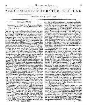 [Gerstenberg, H. W.]: Die Theorie der Kategorien entwickelt und erläutert. Altona: Hammerich 1795
