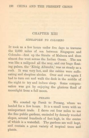 Chapter XIII. Singapore to Colombo