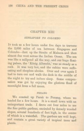 Chapter XIII. Singapore to Colombo
