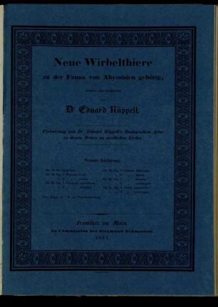[Tafeln zur Abtheilung "Amphibien"]