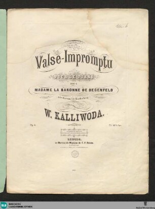 Valse-impromptu pour le piano : op. 6