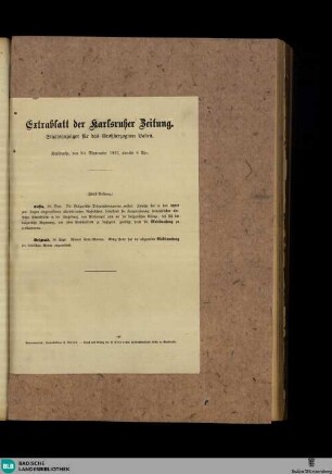 Karlsruher Zeitung, Extrablatt