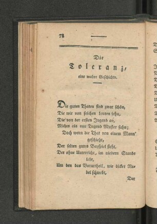 Die Toleranz, eine wahre Geschichte.