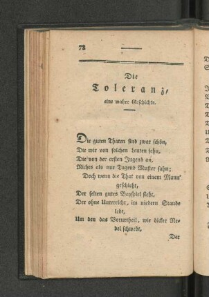 Die Toleranz, eine wahre Geschichte.