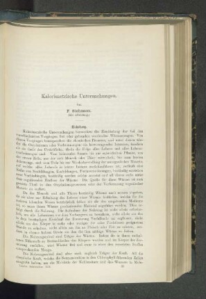 Kalorimetrische Untersuchungen