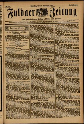 Zweite Ausgabe vom Samstag, den 21. November 1896.