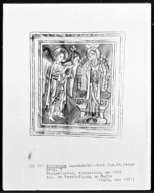 Evangelistar — Verkündigung an Maria, Folio 4verso