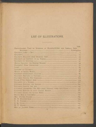 List of illustrations.