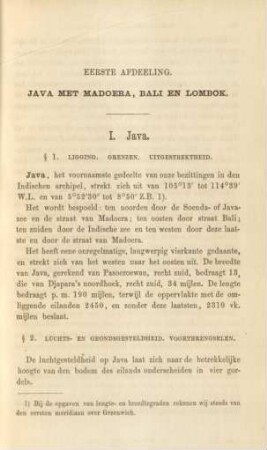 Eerste afdeeling. Java met Madoera, Bali en Lombok