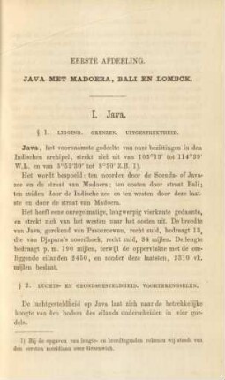 Eerste afdeeling. Java met Madoera, Bali en Lombok