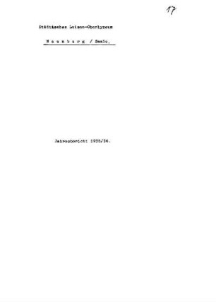 1935/36: Jahresbericht ... - 1935/36