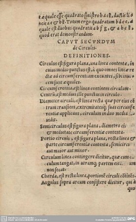 CAPUT SECUNDUM de Circulis.