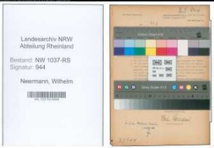 Entnazifizierung Wilhelm Neermann , geb. 19.04.1909 (Stadtinspektor)