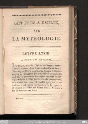 Lettre LXXIII.