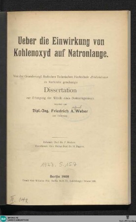 Über die Einwirkung von Kohlenoxyd auf Natronlauge