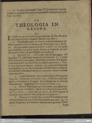 De Theologia In Genere