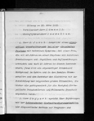 Sitzung am 22. März 1921.