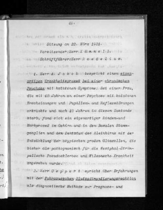 Sitzung am 22. März 1921.