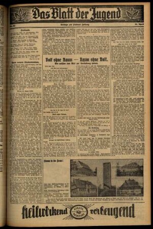 Zweite Ausgabe vom Mittwoch, den 22. April 1931.